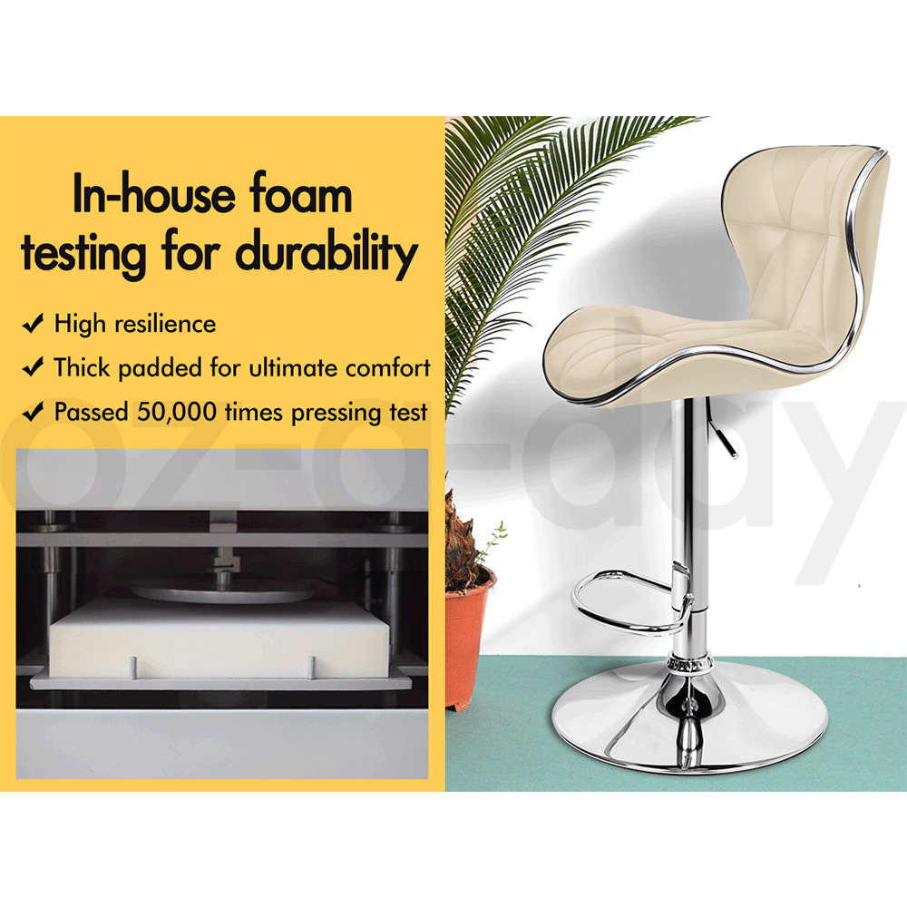 ALFORDSON Bar Stools Luna Kitchen Swivel Chair Gas Lift Leather x2/x4 - Picture 119 of 122
