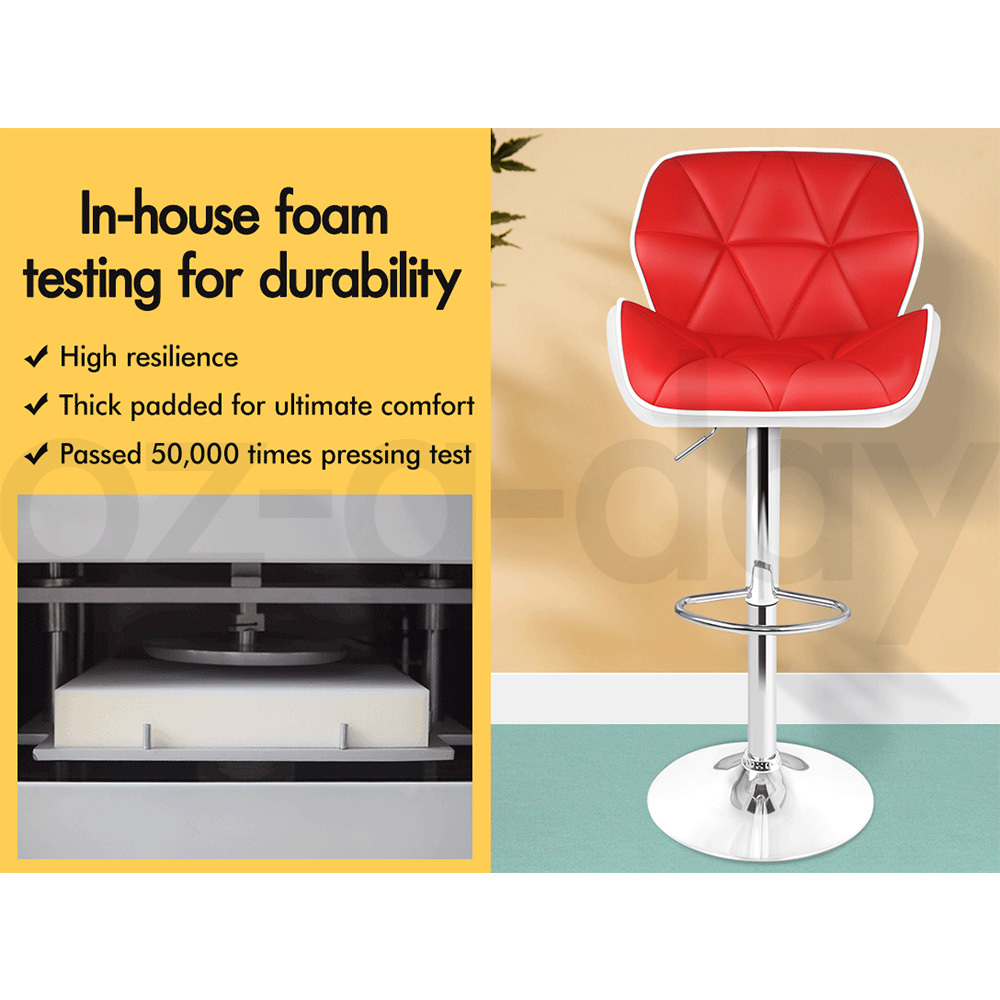 ALFORDSON Bar Stools Willa Kitchen Swivel Chair Gas Lift Leather Seat x2/x4 - Picture 131 of 194
