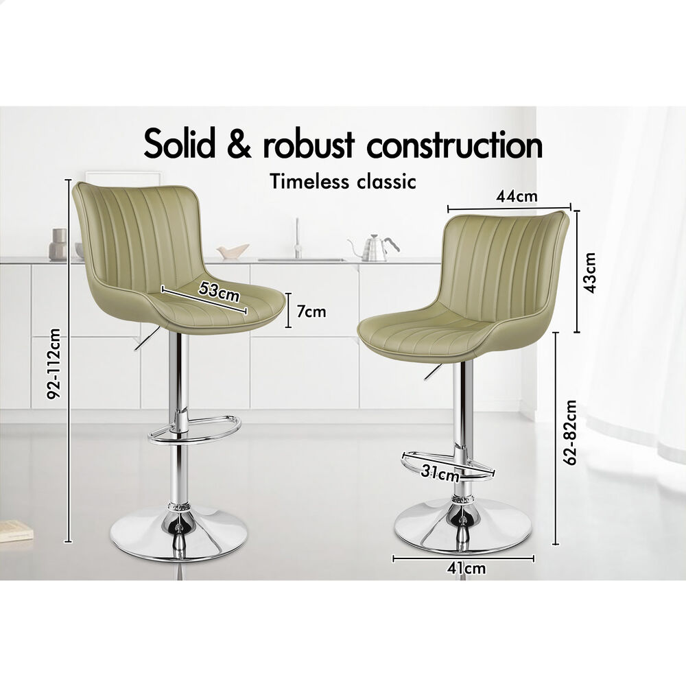 ALFORDSON Bar Stools Kitchen Swivel Dining Chairs Gas Lift Leather/Fabric - Picture 353 of 1,456