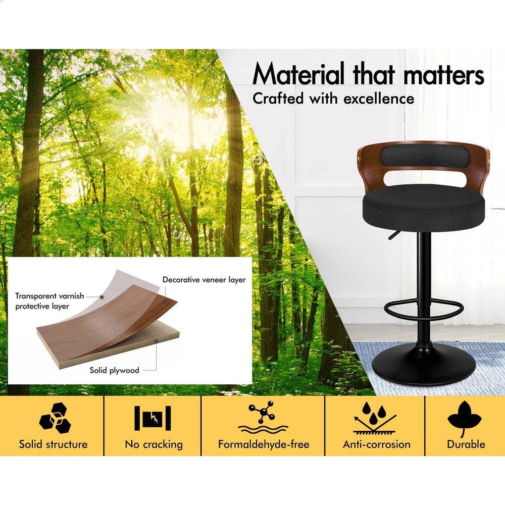 ALFORDSON Bar Stool Wooden Kitchen Swivel Chair Leather Fabric Ramiro x2/x4 - Picture 106 of 169