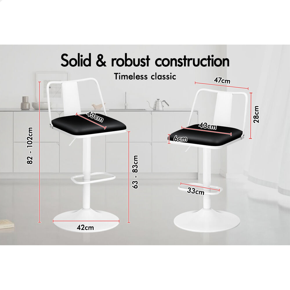ALFORDSON Bar Stools Kitchen Swivel Dining Chairs Gas Lift Leather/Fabric - Picture 845 of 1,456