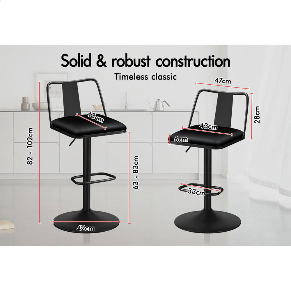 ALFORDSON Bar Stools Kitchen Swivel Dining Chairs Gas Lift Leather/Fabric - Picture 857 of 1,456