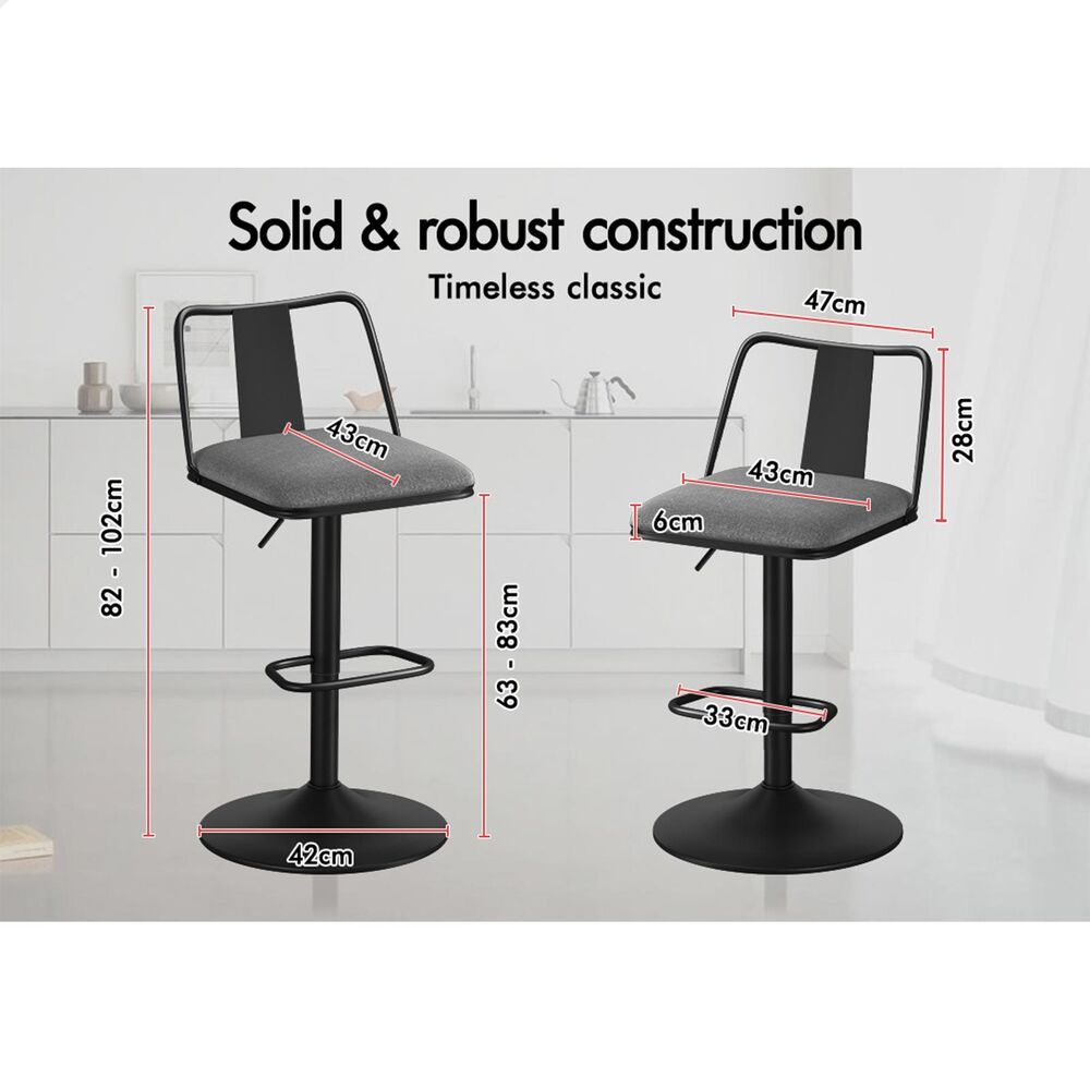 ALFORDSON Bar Stools Kitchen Swivel Dining Chairs Gas Lift Leather/Fabric - Picture 881 of 1,456