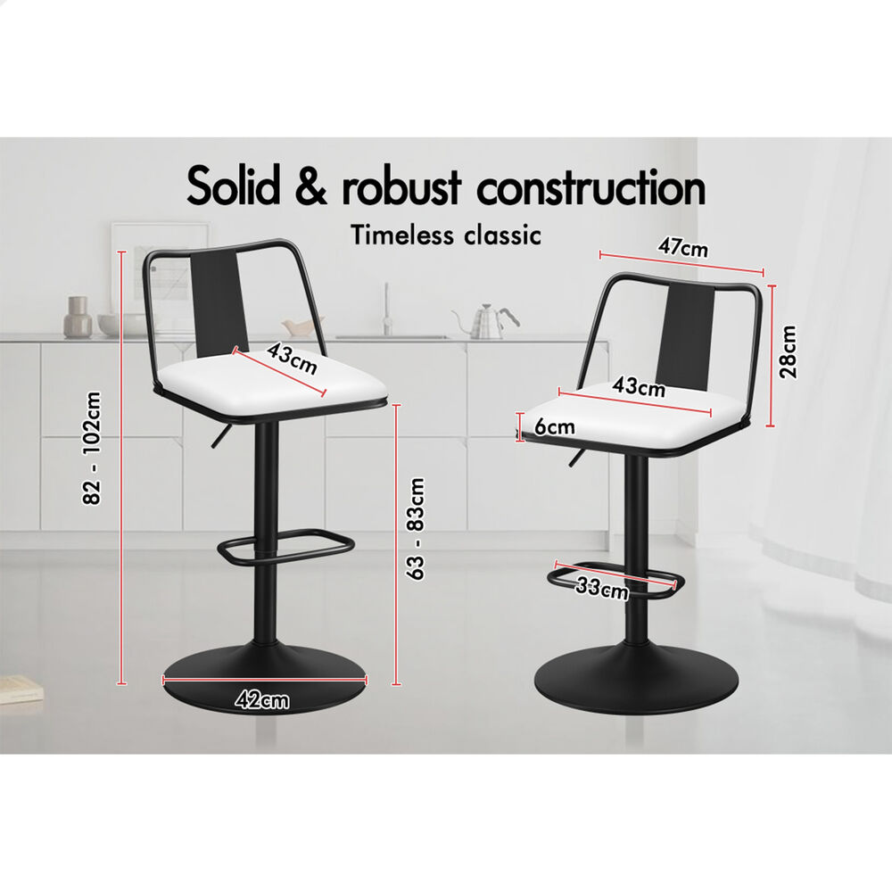ALFORDSON Bar Stools Kitchen Swivel Dining Chairs Gas Lift Leather/Fabric - Picture 917 of 1,456