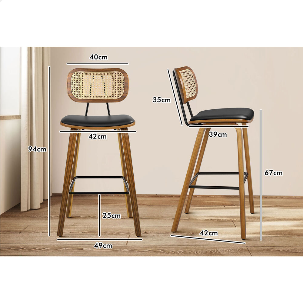 ALFORDSON Kitchen Bar Stools Wooden Swivel Leather Metal Dining Chair x2/x4 - Picture 571 of 1,020