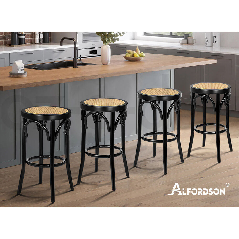ALFORDSON Bar Stools Kitchen Counter Vintage Rattan Dining Chair X2/X4 - Picture 172 of 199