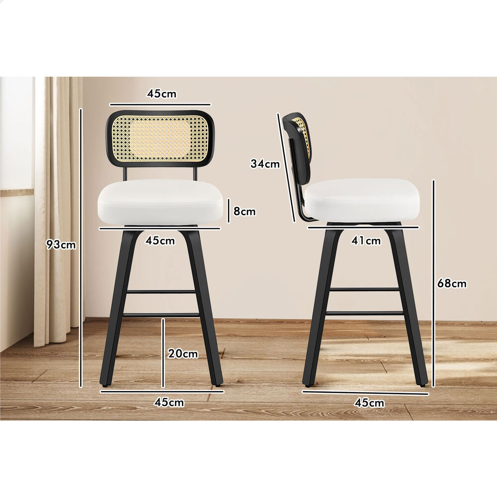 ALFORDSON Kitchen Bar Stools Wooden Swivel Leather Metal Dining Chair x2/x4 - Picture 641 of 1,020