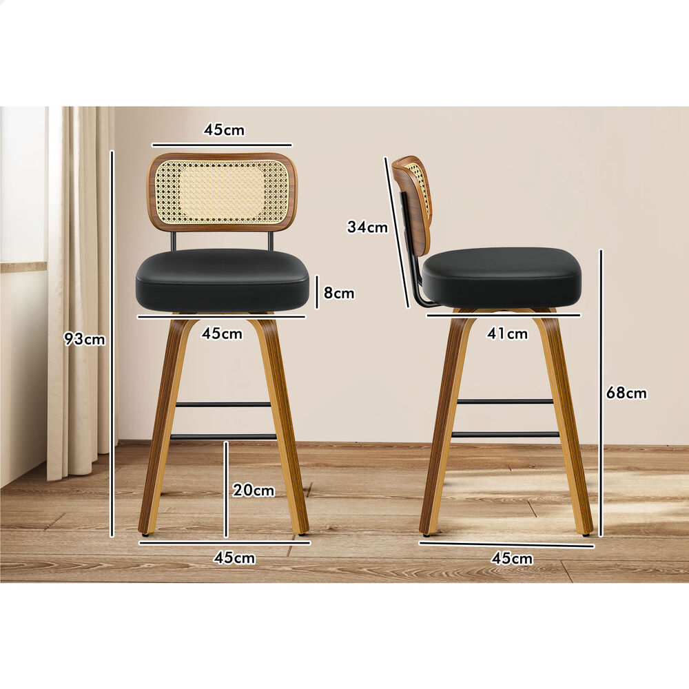 ALFORDSON Bar Stools Kitchen Counter Vintage Rattan Dining Chair X2/X4 - Picture 112 of 199