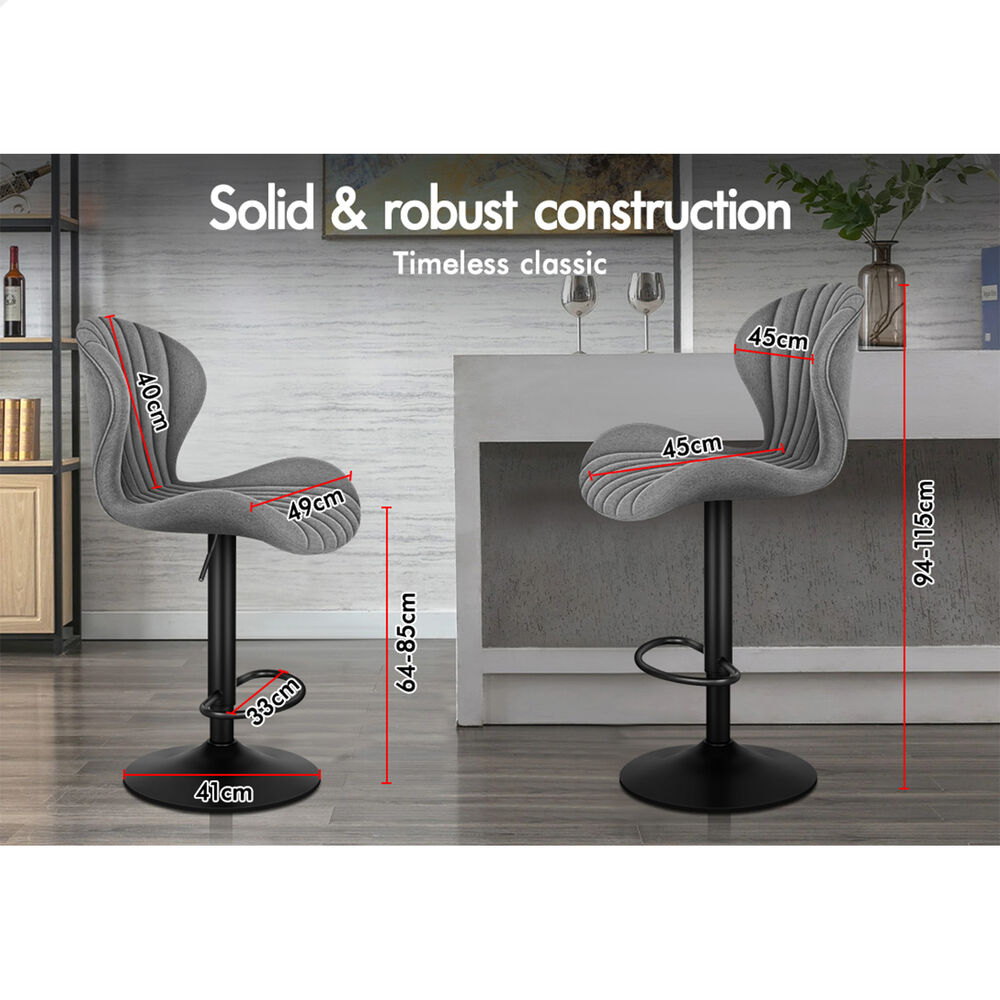 ALFORDSON Bar Stools Kitchen Swivel Dining Chairs Gas Lift Leather/Fabric - Picture 797 of 1,456