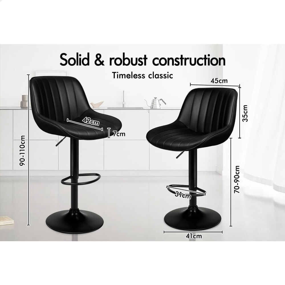 ALFORDSON Bar Stools Kitchen Swivel Dining Chairs Gas Lift Leather/Fabric - Picture 497 of 1,456