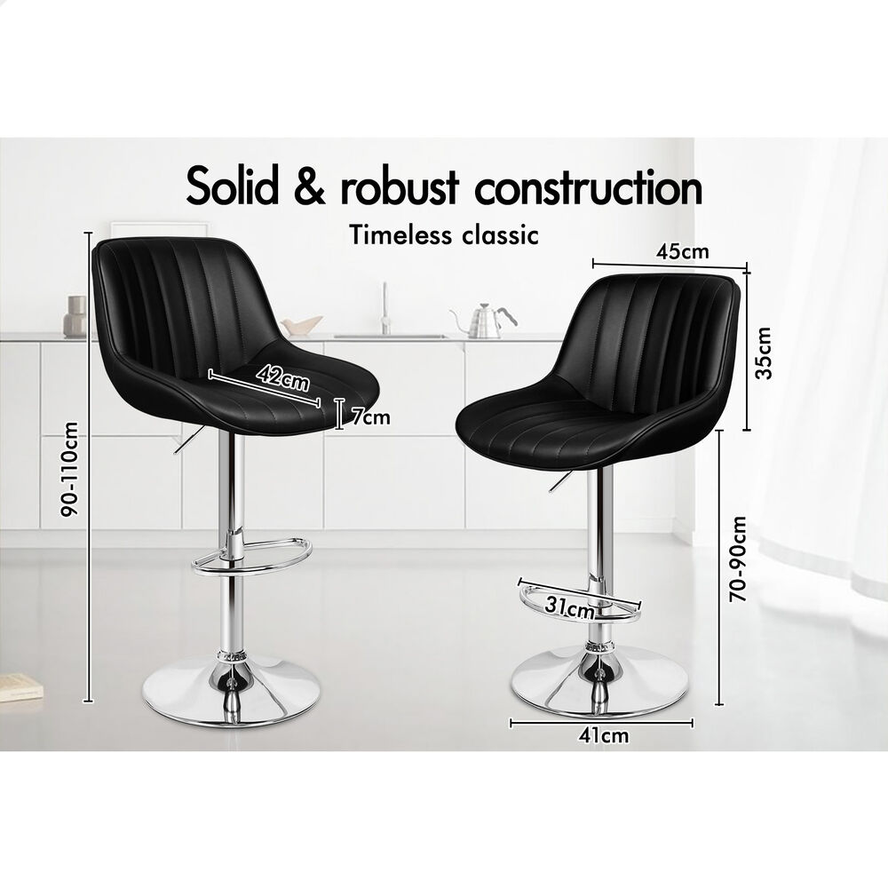 ALFORDSON Bar Stools Kitchen Swivel Dining Chairs Gas Lift Leather/Fabric - Picture 521 of 1,456