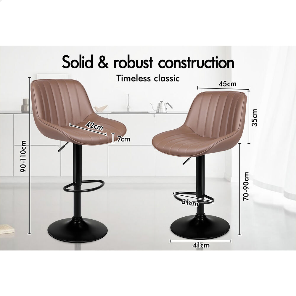 ALFORDSON Bar Stools Kitchen Swivel Dining Chairs Gas Lift Leather/Fabric - Picture 545 of 1,456