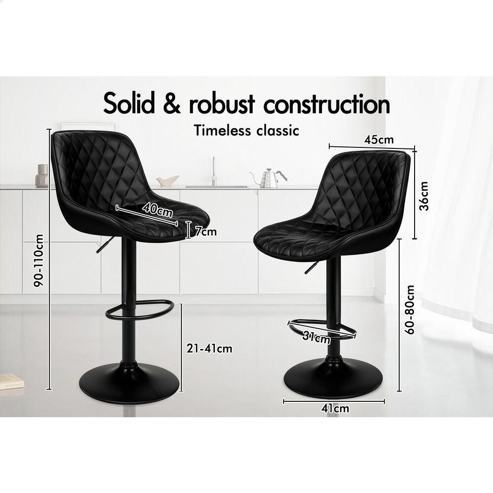 ALFORDSON Bar Stools Kitchen Swivel Dining Chairs Gas Lift Leather/Fabric - Picture 929 of 1,456