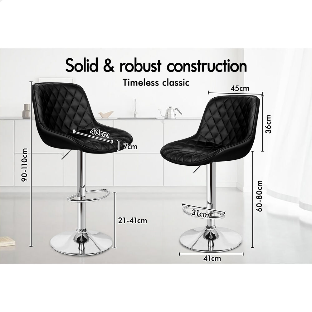 ALFORDSON Bar Stools Kitchen Swivel Dining Chairs Gas Lift Leather/Fabric - Picture 953 of 1,456