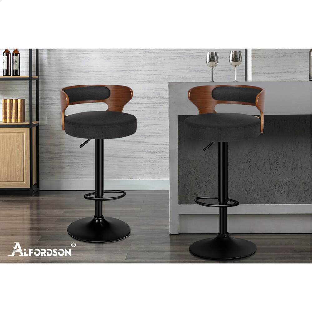 ALFORDSON Bar Stool Wooden Kitchen Swivel Chair Leather Fabric Reno x2/x4 - Picture 68 of 104