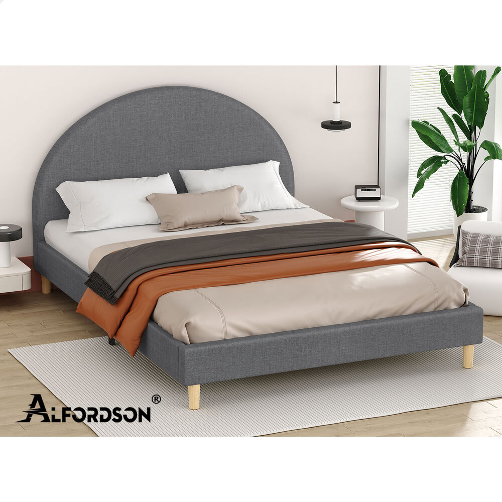 ALFORDSON Bed Frame Queen Double King Single Mattress Base Platform Grey Fabric - Picture 11 of 57