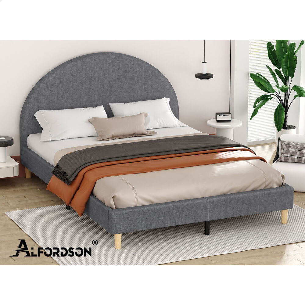 ALFORDSON Bed Frame Queen Double King Single Mattress Base Platform Grey Fabric - Picture 22 of 57