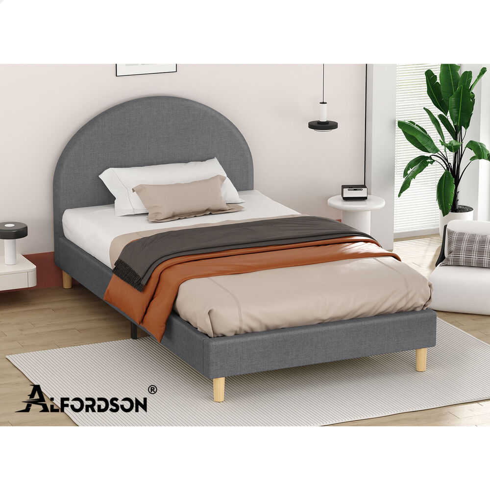 ALFORDSON Bed Frame Queen Double King Single Mattress Base Platform Grey Fabric - Picture 33 of 57