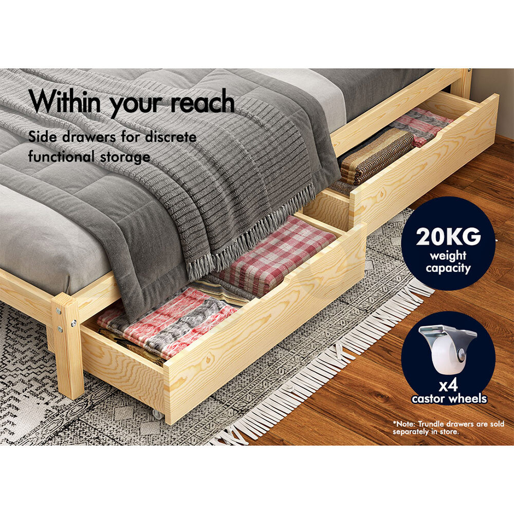 ALFORDSON Bed Frame Queen Double King Single Size Wooden Mattress Base White/Oak - Picture 225 of 864