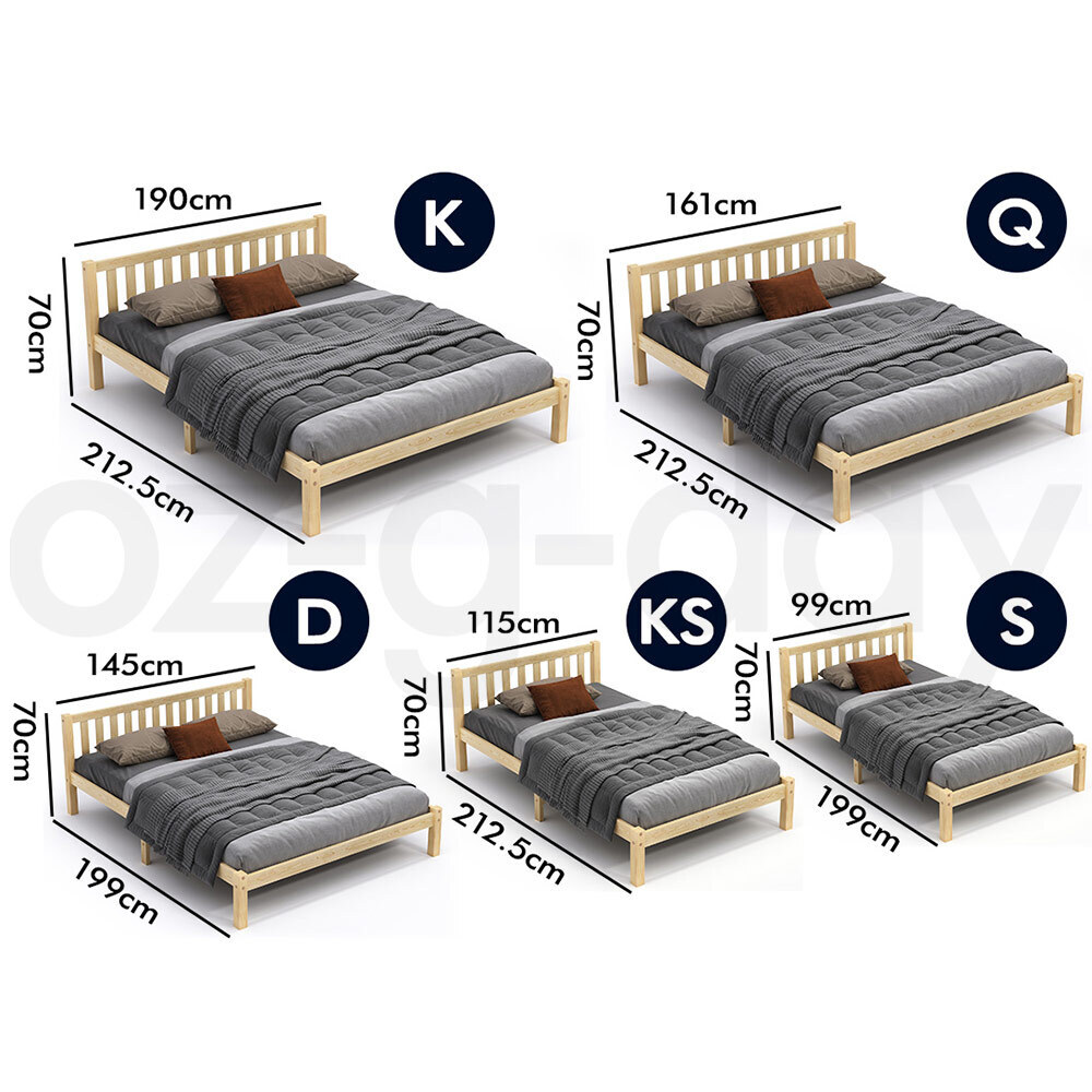 ALFORDSON Bed Frame Queen Double King Single Size Wooden Mattress Base Fenella - Picture 89 of 146