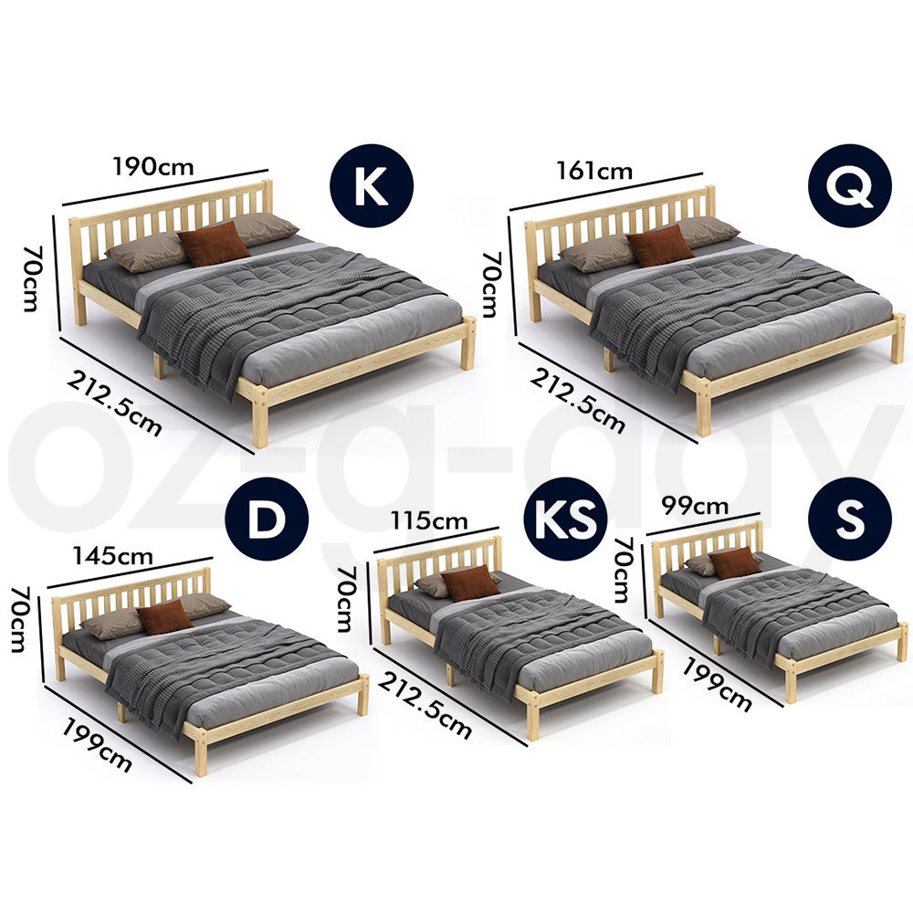 ALFORDSON Bed Frame Queen Double King Single Size Wooden Mattress Base Fenella - Picture 113 of 146