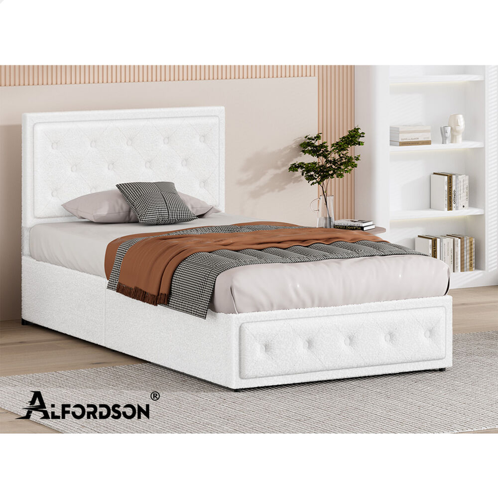 ALFORDSON Bed Frame Double Queen King RGB LED Gas Lift Storage Base Leather - Picture 1,889 of 1,903