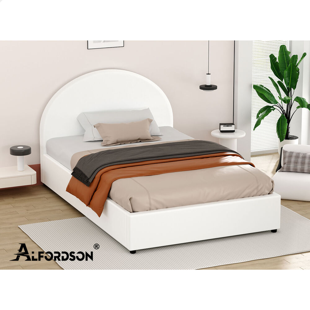 ALFORDSON Bed Frame Queen Double King Single Gas Lift-up Storage Leather Boucle - Picture 146 of 239