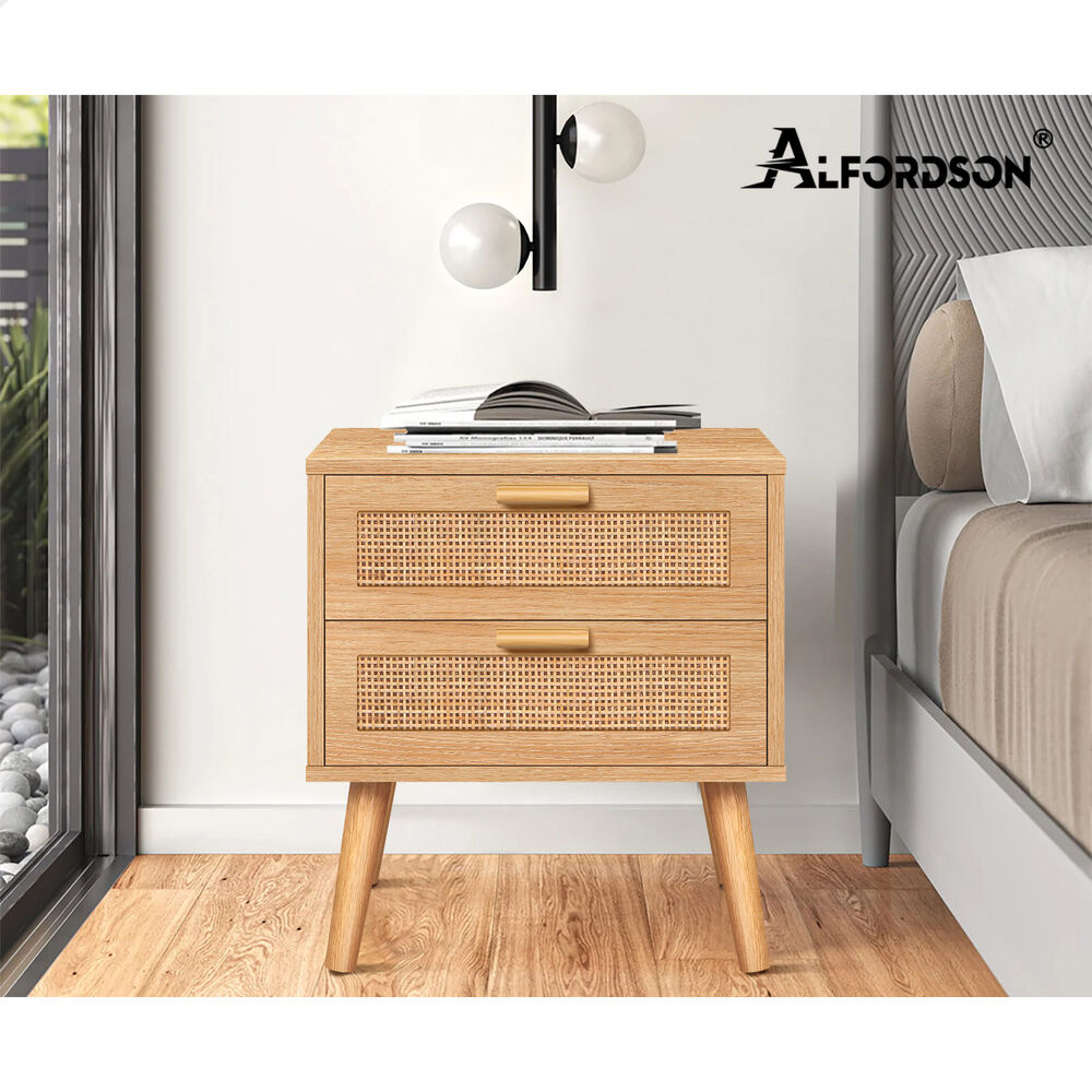 ALFORDSON Bedside Table Chest of Drawers Bedroom Set Rattan Storage Cabinet - Picture 40 of 88