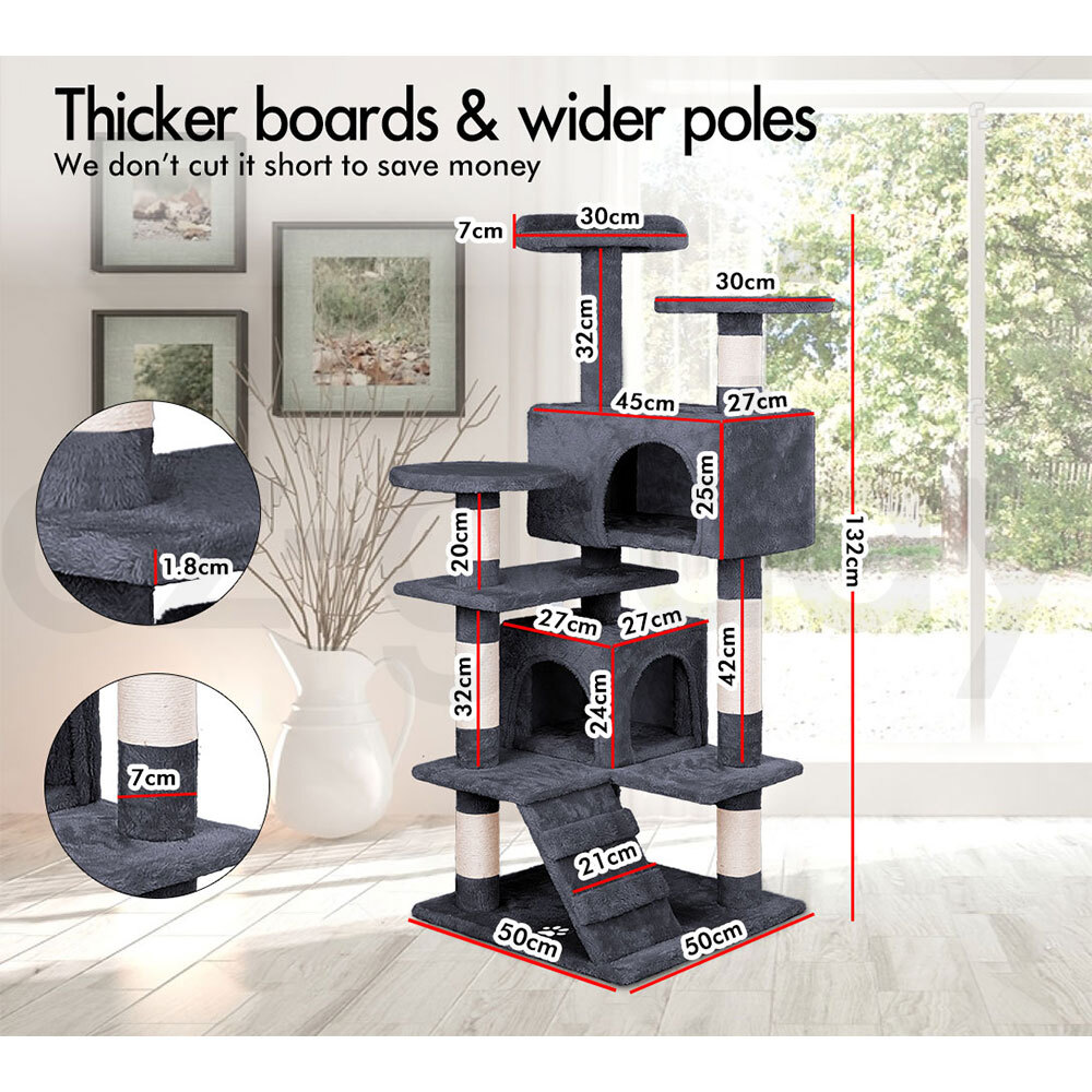 BEASTIE Cat Tree Scratching Post Scratcher Tower Condo House Furniture Wood 134 - Picture 21 of 32