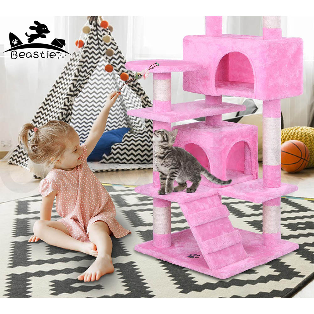 BEASTIE Cat Tree Scratching Post Scratcher Tower Condo House Furniture Wood 134 - Picture 32 of 32