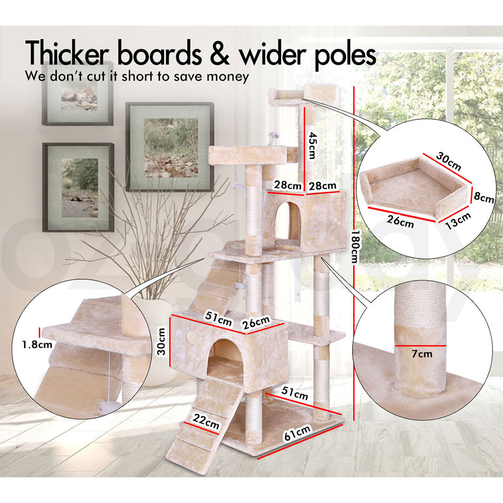BEASTIE Cat Tree Scratching Post Scratcher Tower Condo House Furniture Bed Stand - Picture 284 of 474