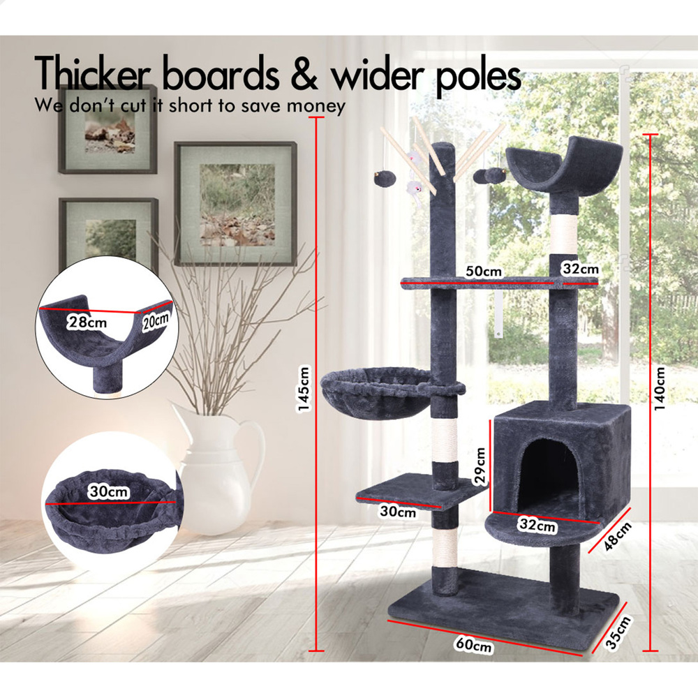 BEASTIE Cat Tree Scratching Post Scratcher Tower Condo House Furniture Bed Stand - Picture 250 of 474