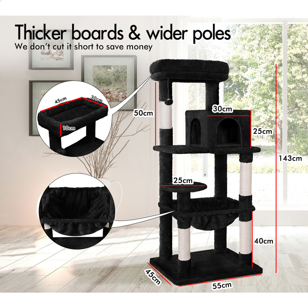 BEASTIE Cat Tree Scratching Post Scratcher Tower Condo House Furniture Wood 143 - Picture 10 of 35