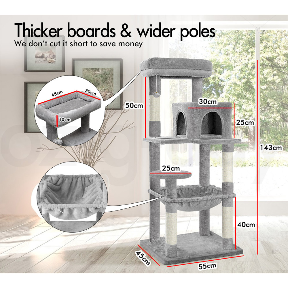 BEASTIE Cat Tree Scratching Post Scratcher Tower Condo House Furniture Wood 143 - Picture 33 of 35