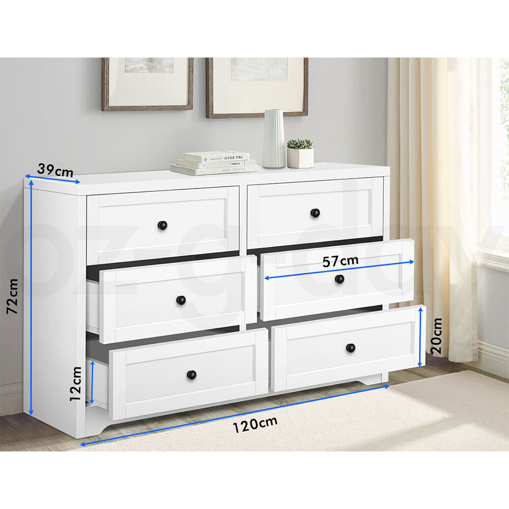 ALFORDSON Chest of Drawers Hamptons Storage Cabinet Dresser Tallboy Buffet - Picture 60 of 154