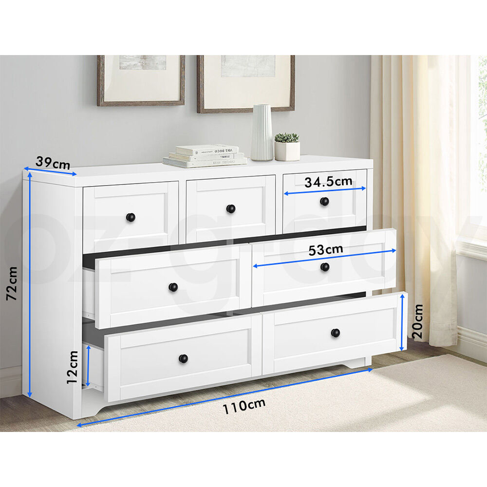 ALFORDSON Chest of Drawers Hamptons Storage Cabinet Dresser Tallboy Buffet - Picture 82 of 154