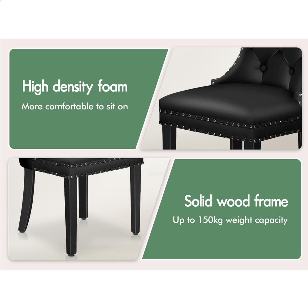 ALFORDSON 2x/4x Dining Chair Kitchen Padded Diamond Tufted Velvet Leather Fabric - Picture 11 of 114
