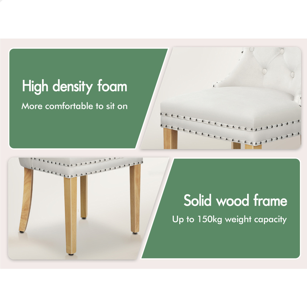 ALFORDSON 2x/4x Dining Chair Kitchen Padded Diamond Tufted Velvet Leather Fabric - Picture 63 of 114