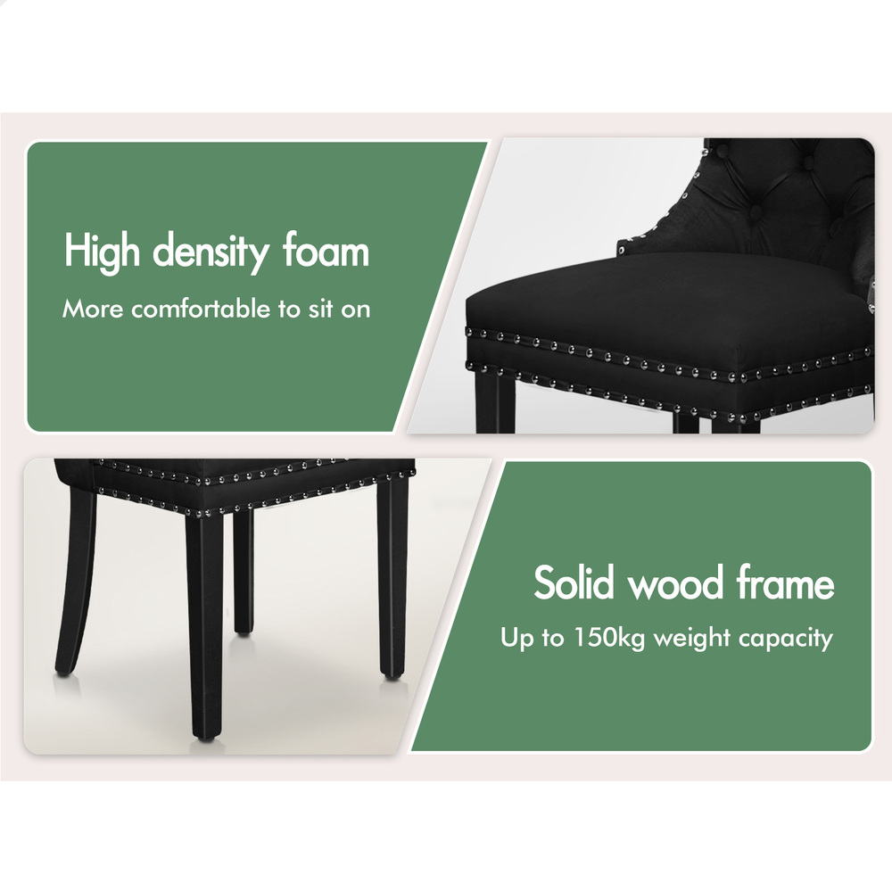 ALFORDSON 2x/4x Dining Chair Kitchen Padded Diamond Tufted Velvet Leather Fabric - Picture 87 of 114