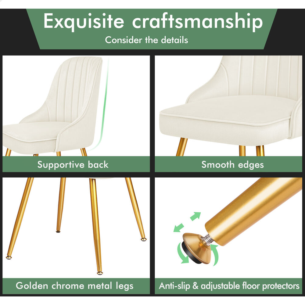 ALFORDSON Dining Chairs Kitchen Accent Lounge Padded Tufted Seat Velvet x2/x4 - Picture 33 of 121