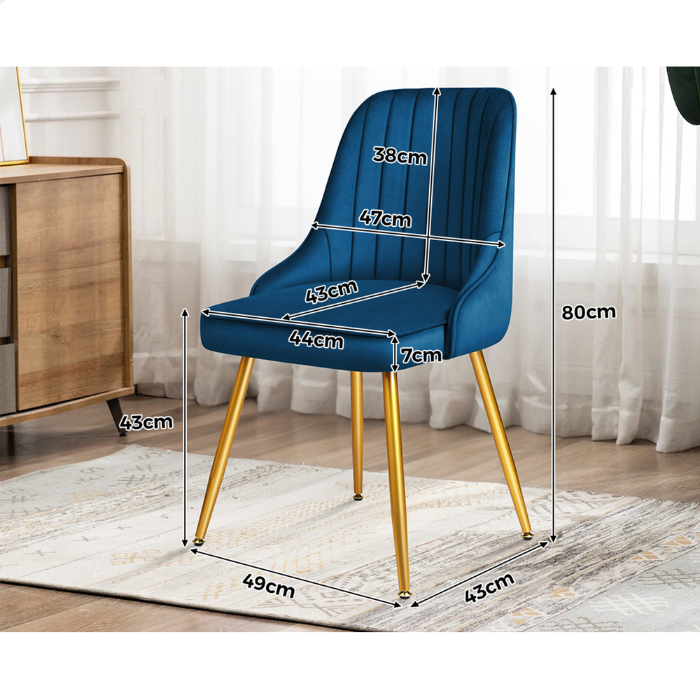 ALFORDSON Dining Chairs Kitchen Accent Lounge Padded Tufted Seat Velvet x2/x4 - Picture 55 of 121