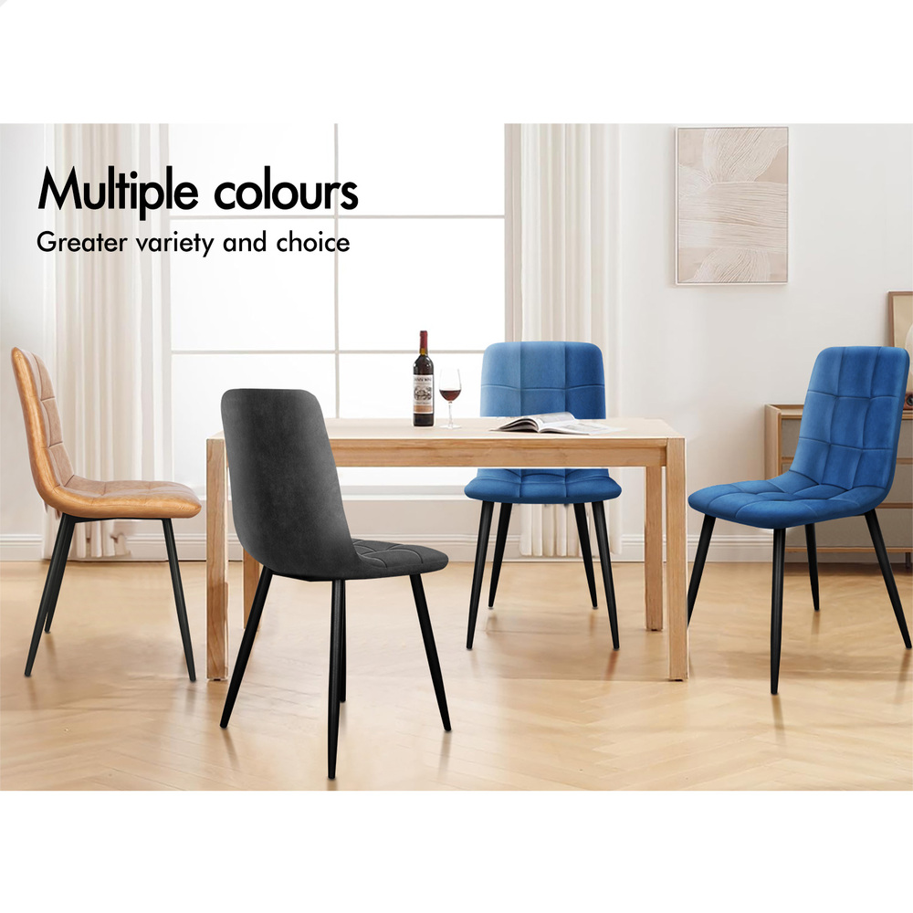 ALFORDSON Dining Chairs Kitchen Swivel PU Leather Sherpa Velvet Wooden x1/x2/x4 - Picture 347 of 592