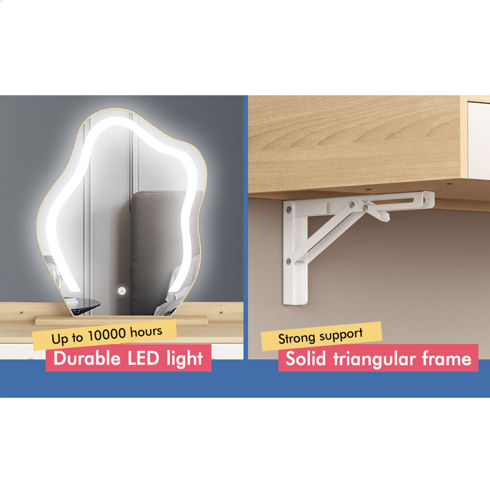 ALFORDSON Dressing Table Stool Set Makeup Mirror Storage Desk LED 10/12 Bulbs - Picture 534 of 671