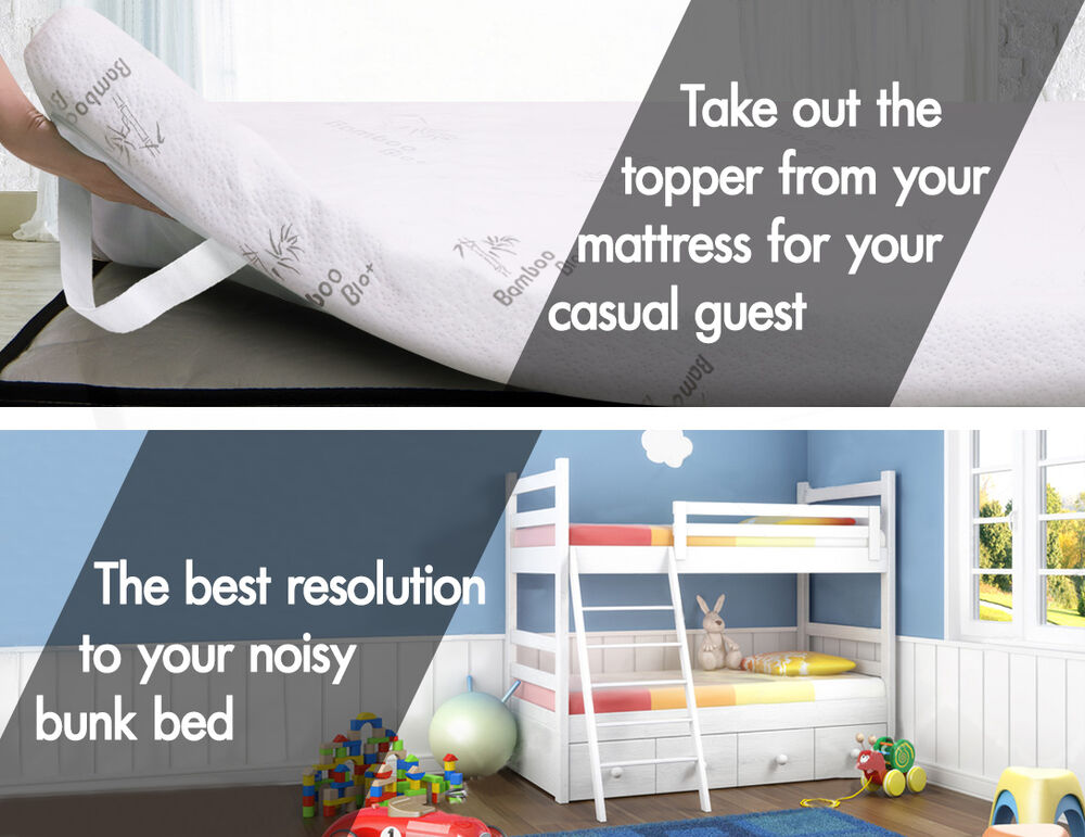 STARRY EUCALYPT Memory Foam Mattress Topper 5/8/10/12cm Bamboo 7-Zone Cool Gel - Picture 405 of 912
