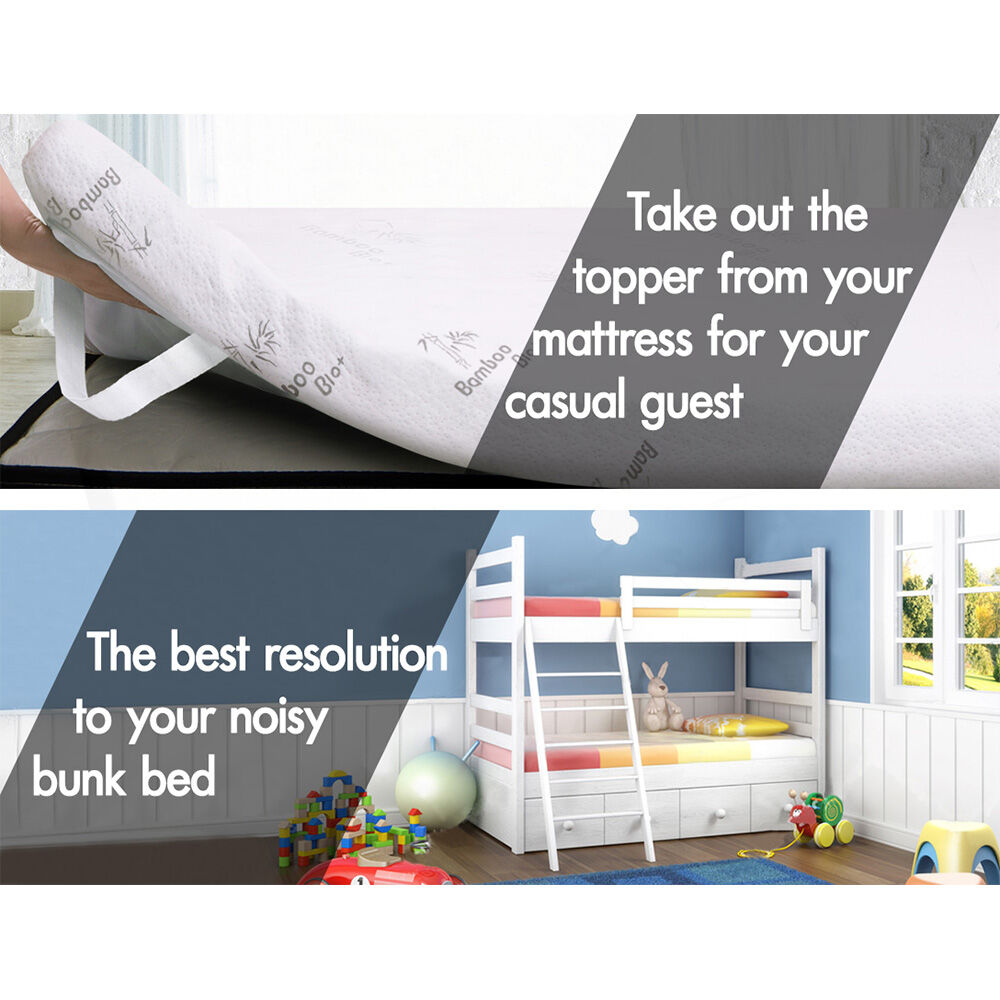 STARRY EUCALYPT Memory Foam Mattress Topper 5/8/10/12cm Bamboo 7-Zone Cool Gel - Picture 429 of 912
