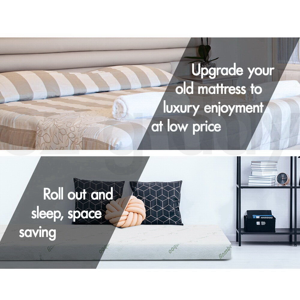 STARRY EUCALYPT Memory Foam Mattress Topper 7-Zone 5/8/10cm Gel Bamboo Fabric - Picture 46 of 194