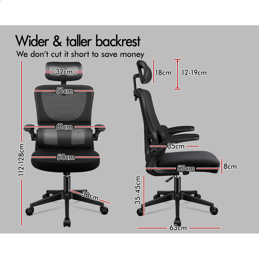 ALFORDSON Mesh Office Chair Executive Computer Fabric Seat Study Work Gaming - Picture 12 of 252