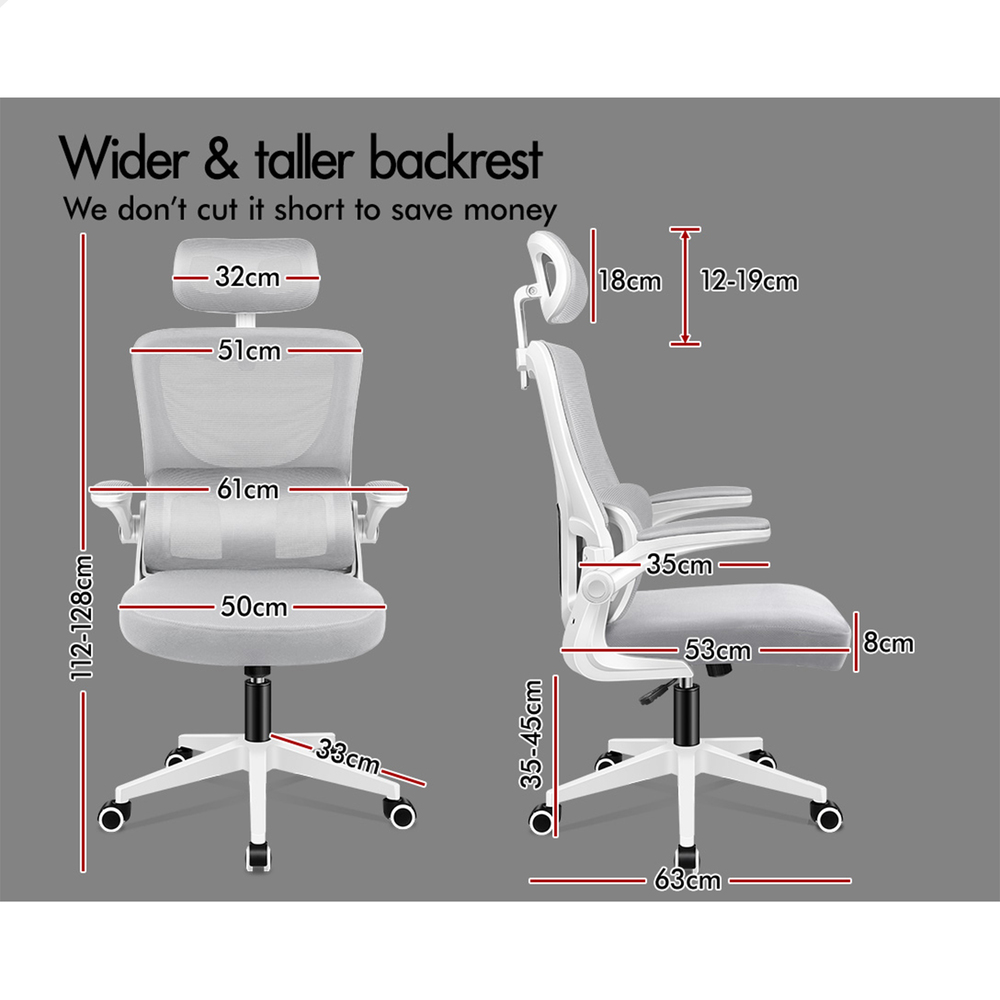 ALFORDSON Mesh Office Chair Executive Computer Fabric Seat Study Work Gaming - Picture 34 of 252