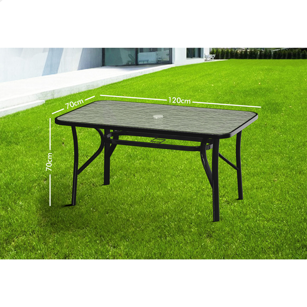 ALFORDSON Outdoor Furniture Patio Dining Table Garden Glass Black Grey Coffee - Picture 21 of 84
