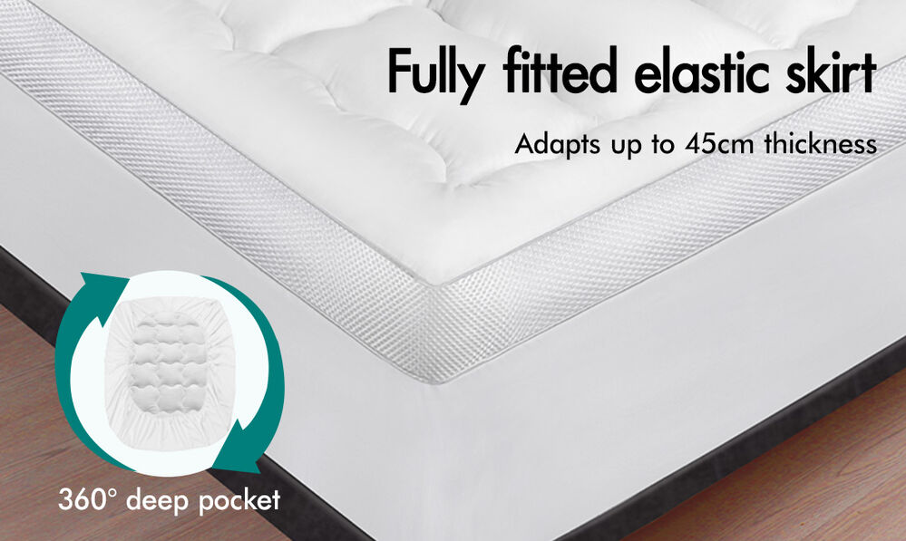 STARRY EUCALYPT Mattress Topper Pillowtop Mesh Bedding Mat Cover All Sizes 11cm - Picture 21 of 72